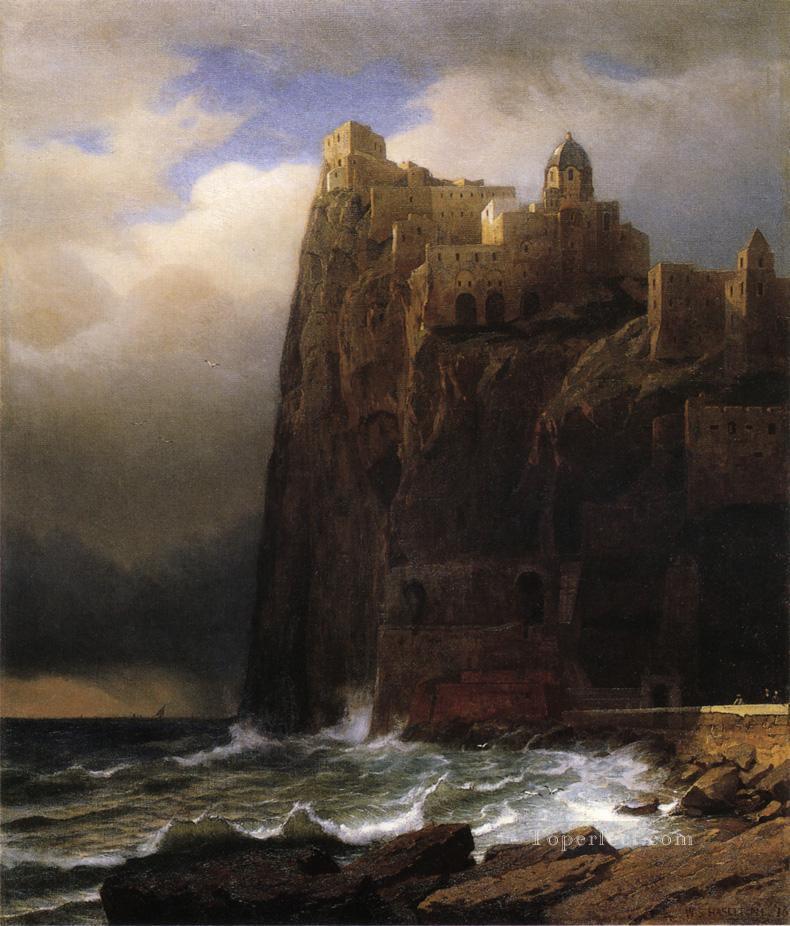 海岸の崖 別名イスキアの風景 ルミニズム ウィリアム・スタンリー・ハゼルタイン油絵
